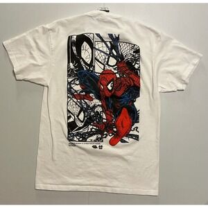 HUF x Marvel Spider-Man Graphic T-Shirt White Mens Medium Fits Small Comic